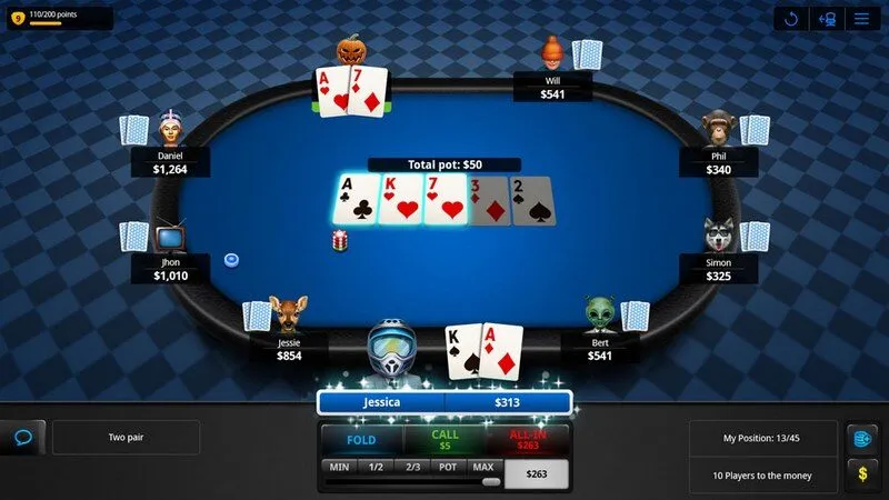 bài poker phiên bản texas hold’em